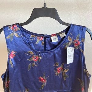Gap Blue Satin Floral Dress